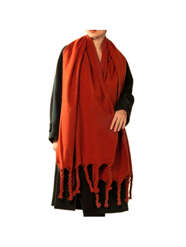 Scarf - warm thick fabric - twisted fringes