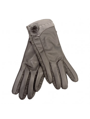 Gloves - leather-like fabric - fur tassel