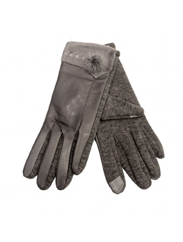 Gloves - leather-like fabric - fur tassel