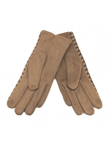Wool effect material gloves