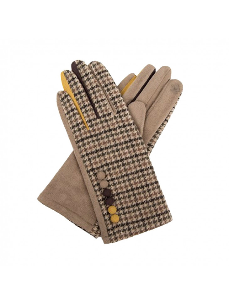 Wool effect material gloves