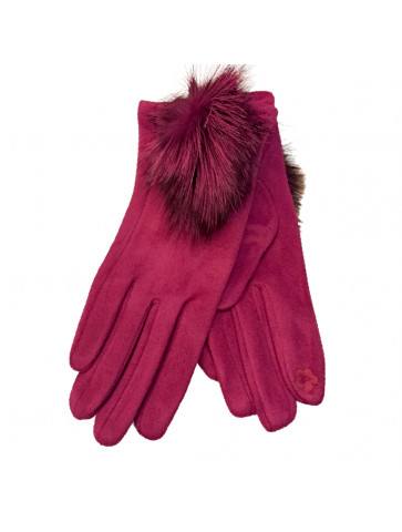 Gloves - faux fur tassel
