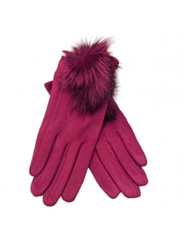 Gloves - faux fur tassel