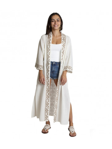 Long jacket - natural cotton handloom fabric