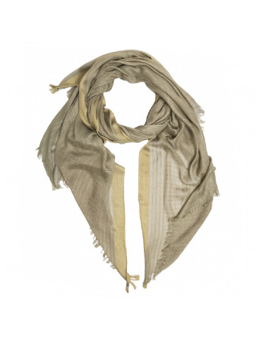 Soft scarf - cotton and viscose - two sides of fringes