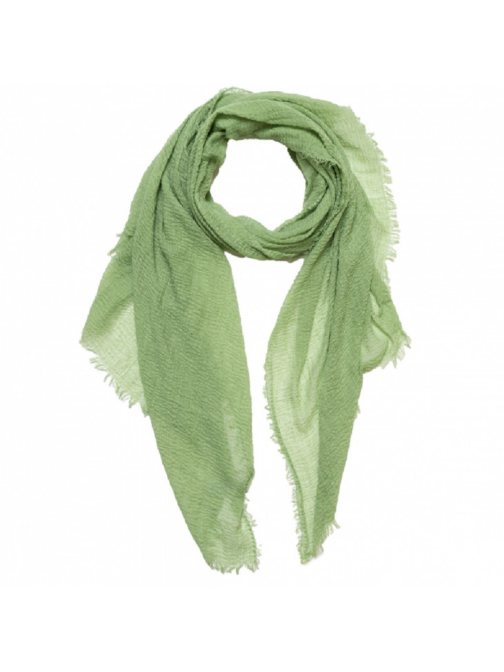Plain scarf with crinkled finish