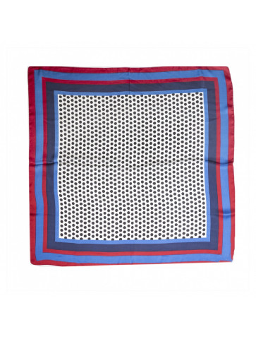 Square silk-type scarf in polka dot print