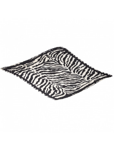 Square pleated silk-like scarf - animal print