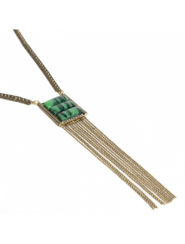 Long necklace - square center piece