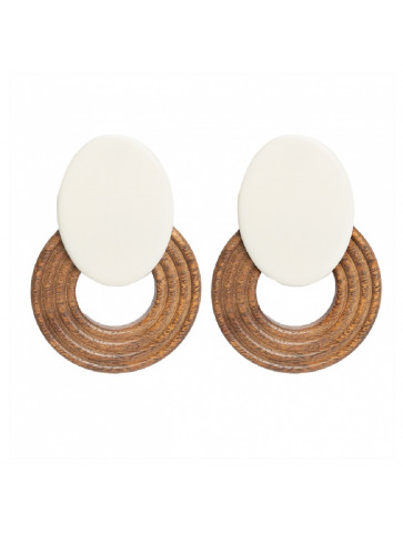 Wooden earrings-resin