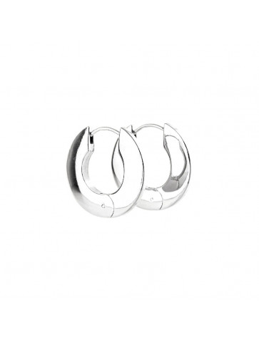Hoop earrings - stainless steel - silver