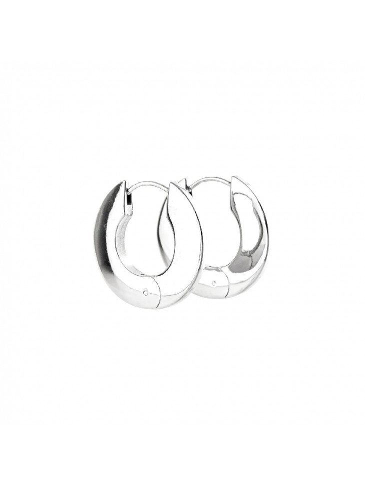 Hoop earrings - stainless steel - silver