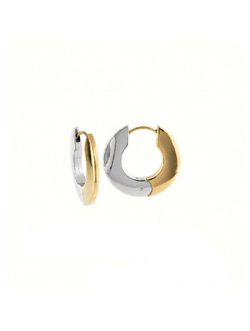 Hoop earrings - stainless steel - silver & gold color