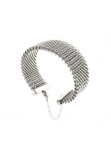 Handcuff bracelet - stainless steel - silver