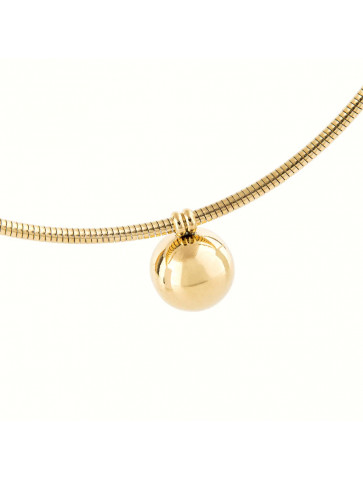 Pendant ball necklace - stainless steel.