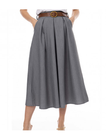 Women's Plain Pleated Midi Skirt - Wide line