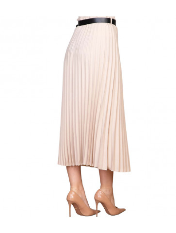 Women's Midi Pleated Belted Skirt - Comfortable line