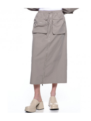 Women's midi skirt - adjustable drawstring waist - Smooth Line