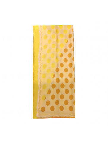 Scarf - yellow - mustard large polka dots