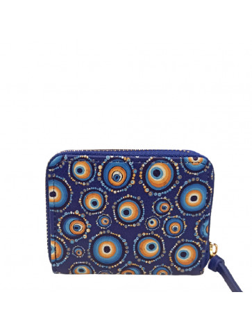 Small women leather-like wallet with eye print