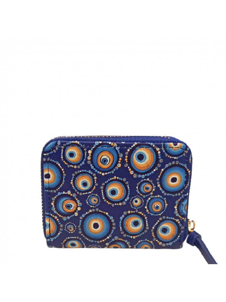 Small women leather-like wallet with eye print