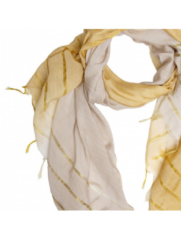 Soft gradient - effect scarf-  gold lurex stripes