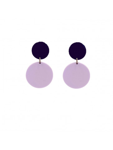 Plexiglas earring - circular shapes - pastel lilac