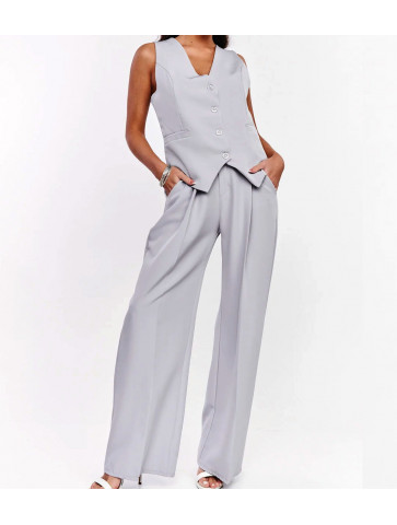 Women's Pants-Grey-Polyester-Comfortable Line