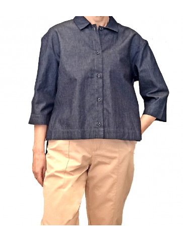 Asymmetric jean shirt