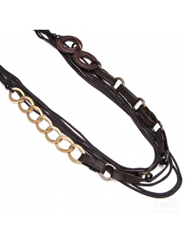 Long Necklace- Leather links