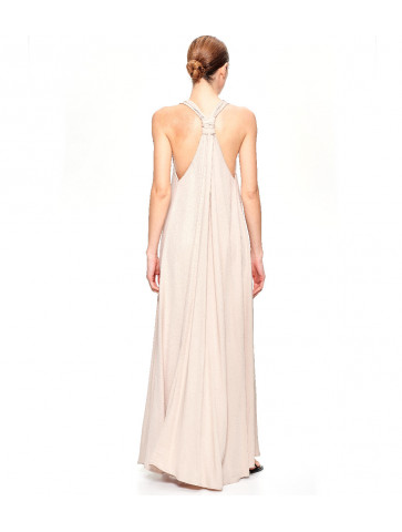 Γυναικείο viscose μακρύ φόρεμα - τιράντες σε σχήμα Χ στην πλάτη
