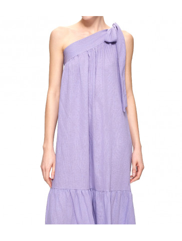 One Shoulder dress-Linen-Relaxed fit