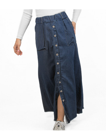 Women Long cotton Jean skirt - Comfortable line