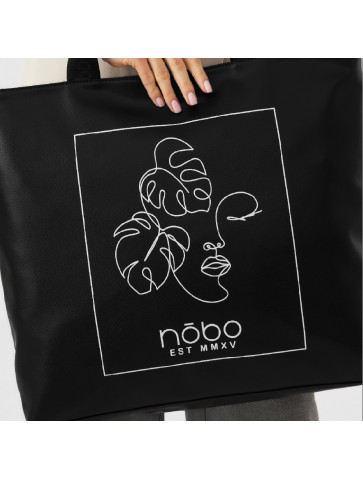 Women's Shiny shopper bag - feminine graphic - eco leather - metallic finish.
