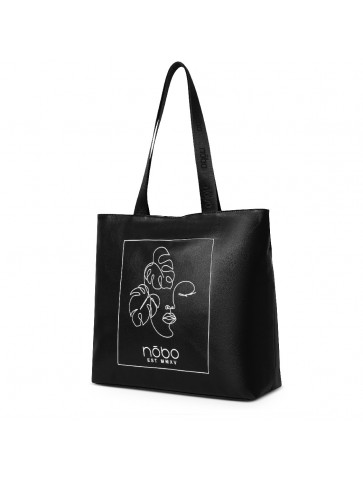 Women's Shiny shopper bag - feminine graphic - eco leather - metallic finish.