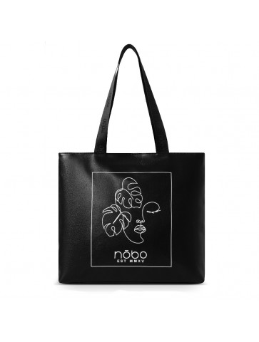 Women's Shiny shopper bag - feminine graphic - eco leather - metallic finish.