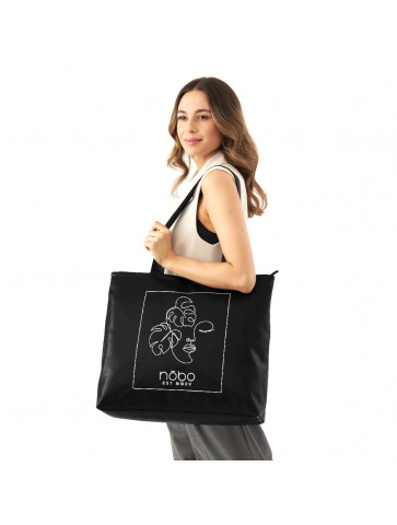 Women's Shiny shopper bag - feminine graphic - eco leather - metallic finish.