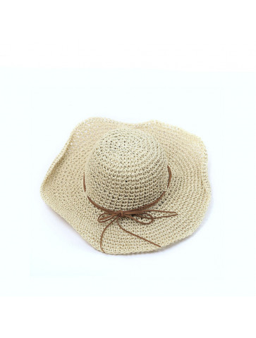 Γυναικείο Ψάθινο Καπέλο-Αναδιπλούμενο-Φιόγκος