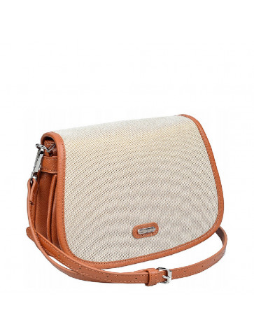 Women's bag - leather like material - camel color