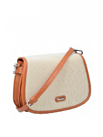 Women's bag - leather like material - camel color