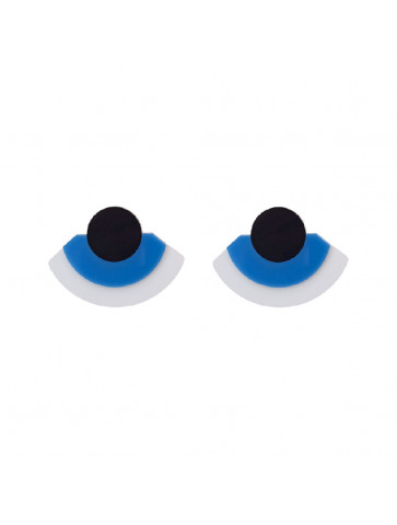 Μάτι Τριχρωμία - Πλεξιγκλάς Γυναικείο Σκουλαρίκι