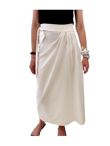 Women's White Cotton Long Skirt