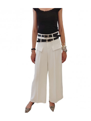 White Women's Pants - Wide Line