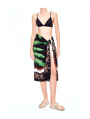 Women's Pareo - cotton blend fabric with print