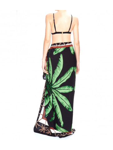 Women's Pareo - cotton blend fabric with print