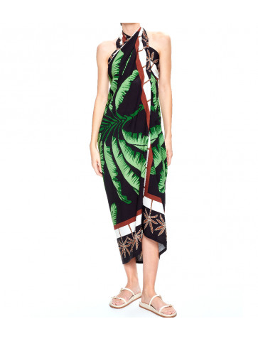 Women's Pareo - cotton blend fabric with print