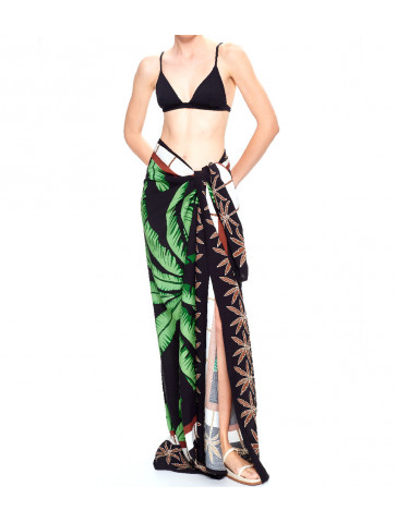Women's Pareo - cotton blend fabric with print