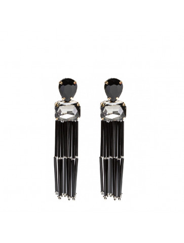 Long Earring - stones - cascade design