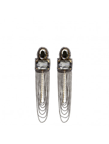 Long Earring - cascade design-mini stones