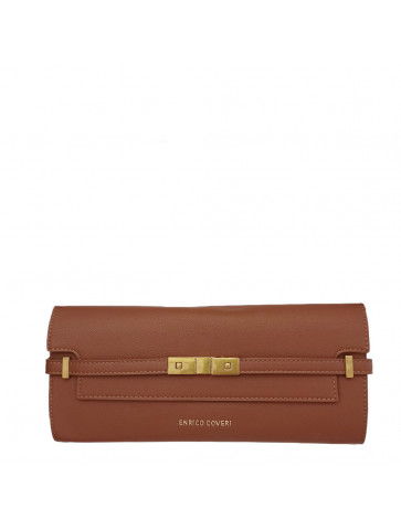 Women's clutch bag - ecological leather - Gold Clasp